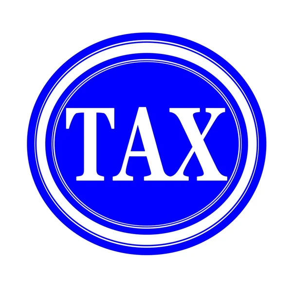 TAX white stamp on blue — Stock Photo, Image