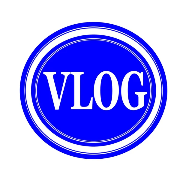 Vlog vit Stämpeltext på blå — Stockfoto