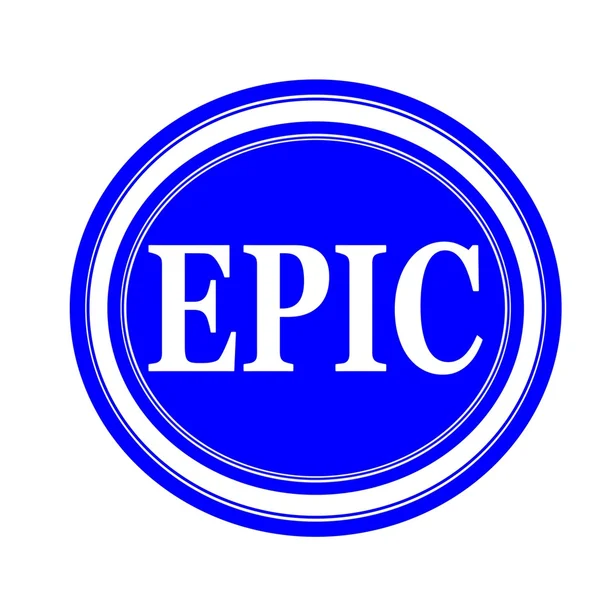 Epic white stamp text on blue — Stock Photo, Image