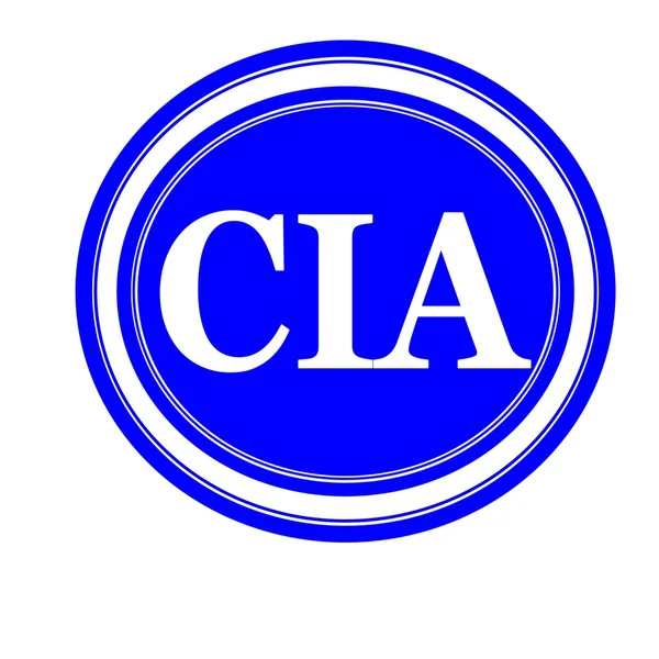 Texto del sello blanco de Cia en azul — Foto de Stock