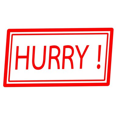 Kırmızı damga metni üzerinde beyaz acele et.