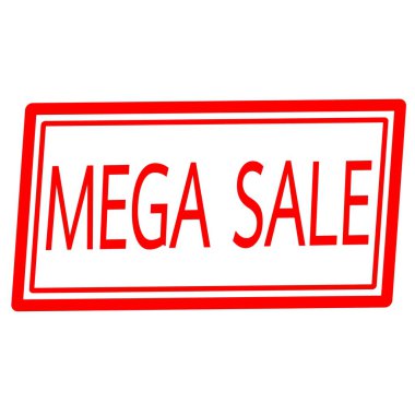 Mega Satılık kırmızı damga metni beyaz