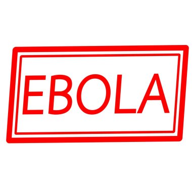 Ebola kırmızı damga metni beyaz
