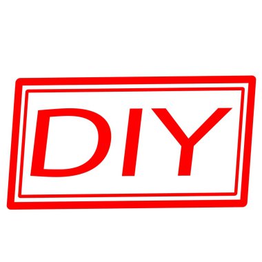DIY kırmızı damga metni beyaz
