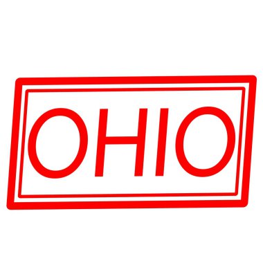 Ohio kırmızı damga metni beyaz