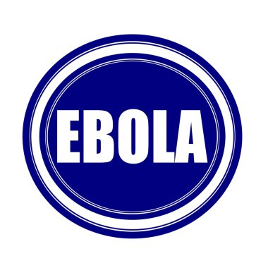 Ebola beyaz damga metni blueblack üzerinde