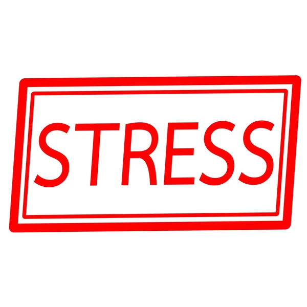 Estrés texto de sello rojo en blanco — Foto de Stock