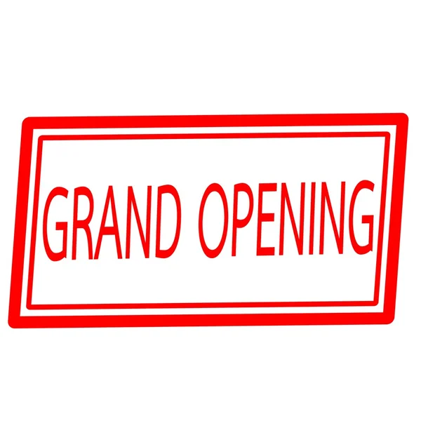 Grand opening red stamp text on white — Stock Photo, Image