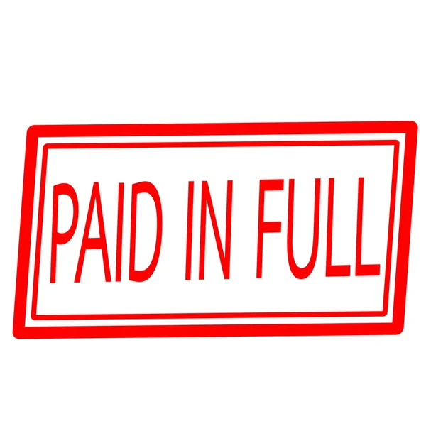 Paid in full red stamp text on white — Stock Photo, Image