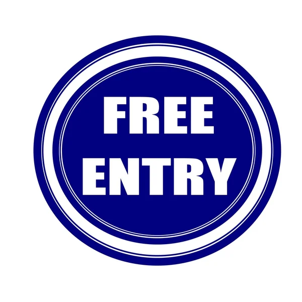 Free entry white stamp text on blueblack — Stock Photo, Image