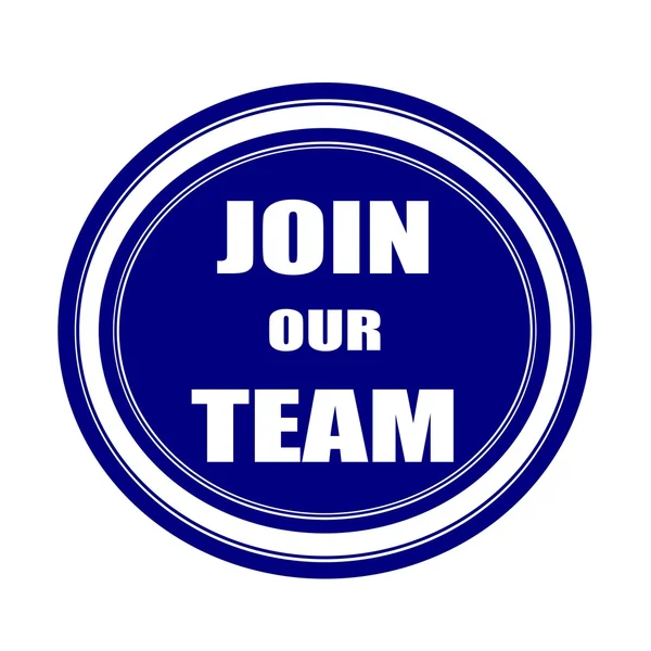 Bizim takım beyaz damga metni blueblack üzerinde katılmak