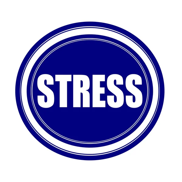 Stress witte stempel tekst op blueblack — Stockfoto