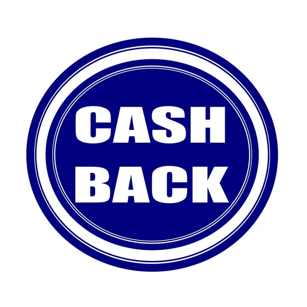 Cash back-witte stempel tekst op blueblack — Stockfoto