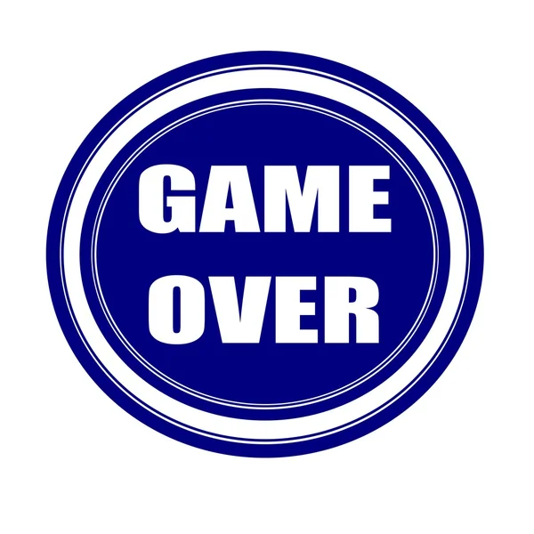 Game over white stamp text on blueblack — Stock Photo, Image