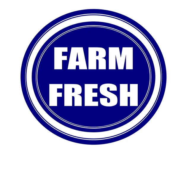 Farm friss fehér bélyegzőszöveg a blueblack — Stock Fotó