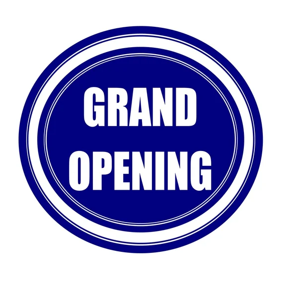 Grand opening white stamp text on blueblack — Stock Photo, Image