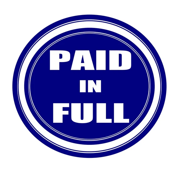 Paid in full white stamp text on blueblack — Stock Photo, Image