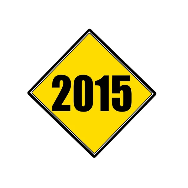 2015 texto de sello negro en amarillo — Foto de Stock