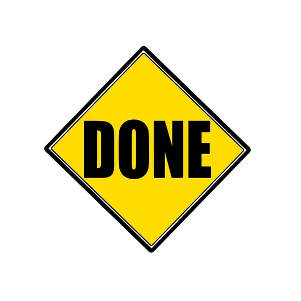 Done black stamp text on yellow — Stock Photo, Image