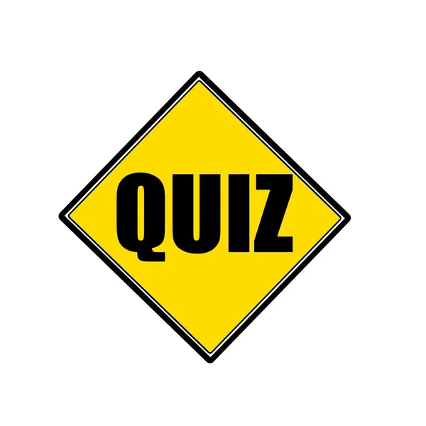 Quiz svart stämpel text på gul — Stockfoto