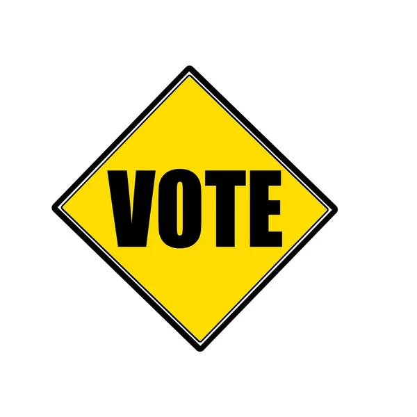 Votar texto de sello negro en amarillo —  Fotos de Stock