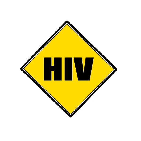 Teks stempel hitam HIV pada kuning — Stok Foto