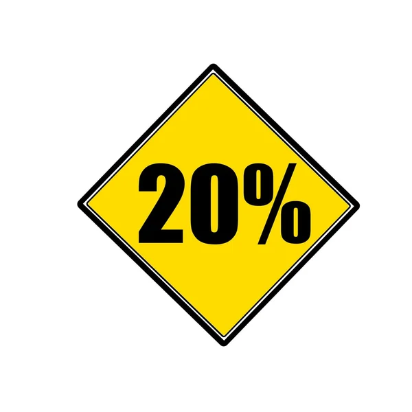 黄色の 20% の黒スタンプ テキスト — ストック写真