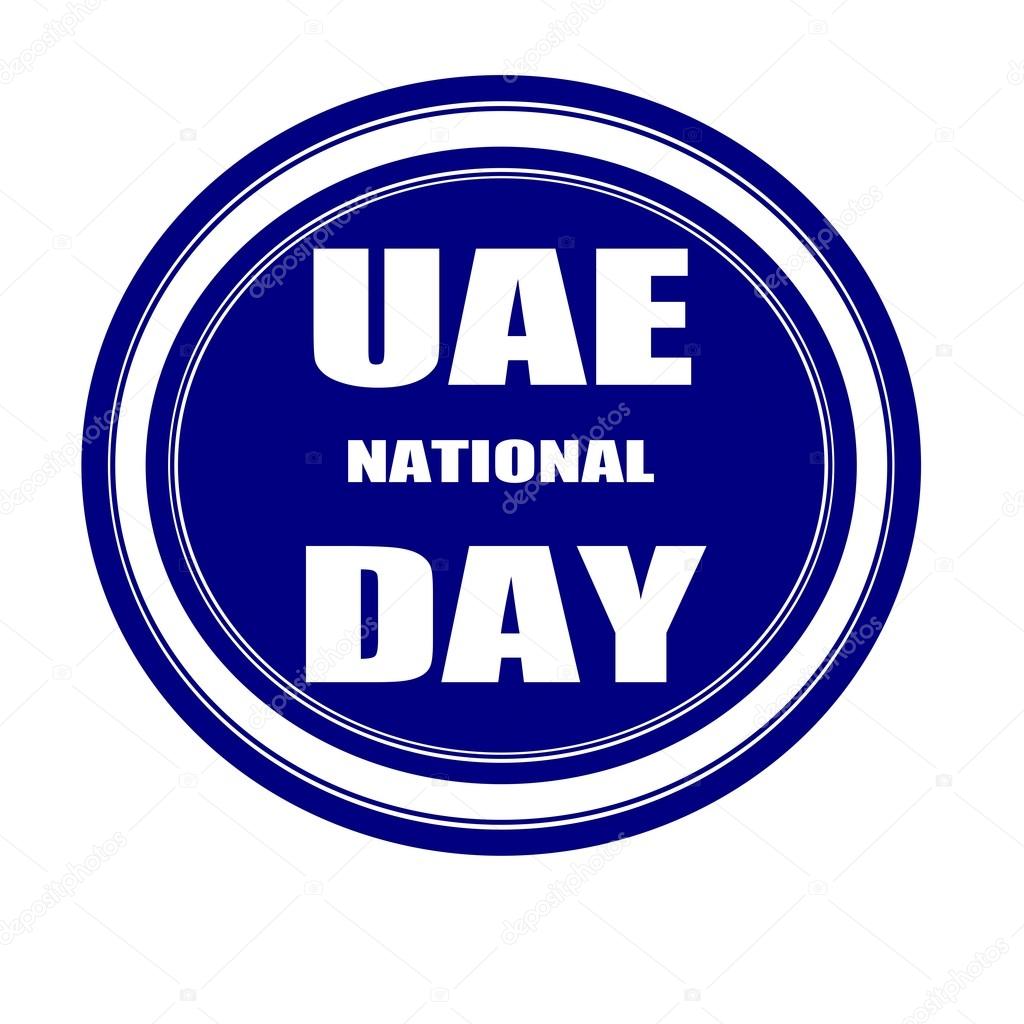 UAE NATIONAL DAY on grunge white stamp on blueblack