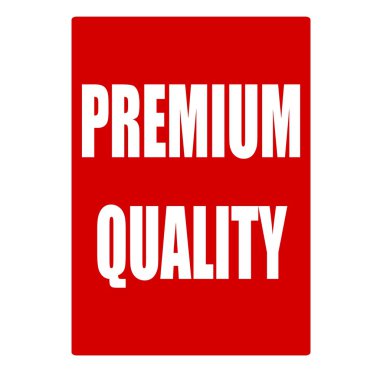 Premium Kalite beyaz damga metni kırmızı zemin üzerine