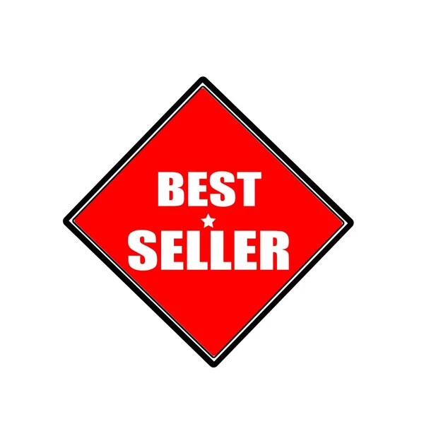 Best seller testo timbro bianco su sfondo rosso — Foto Stock