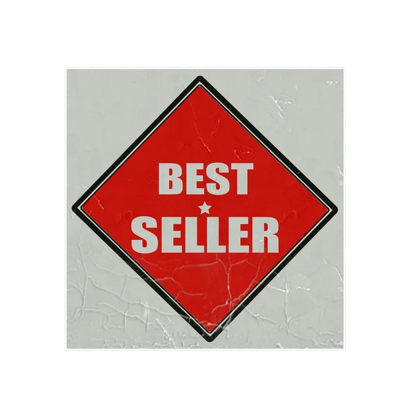 Best seller branco carimbo texto no fundo vermelho — Fotografia de Stock