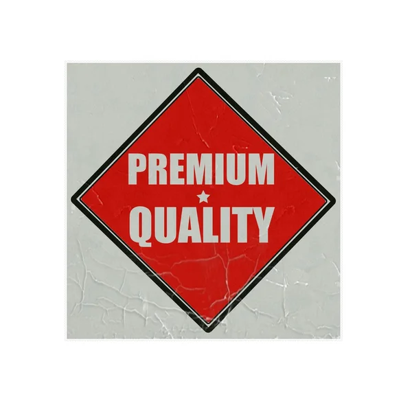 Premium jakości pieczęć biały tekst na czerwonym tle — Zdjęcie stockowe