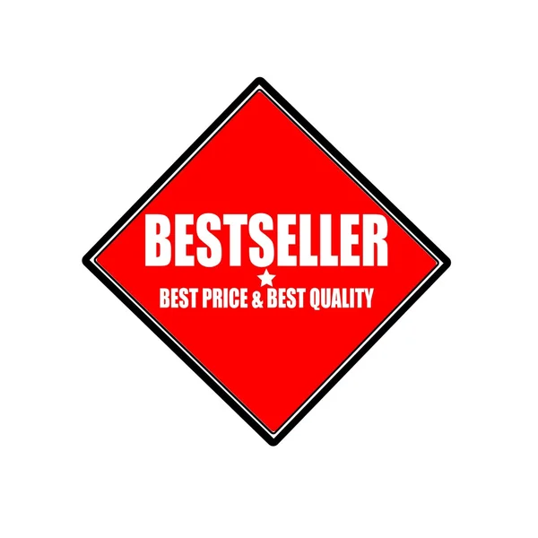 Bestseller witte stempel tekst op rode achtergrond — Stockfoto