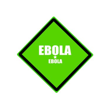 Ebola beyaz damga metni yeşil zemin üzerine