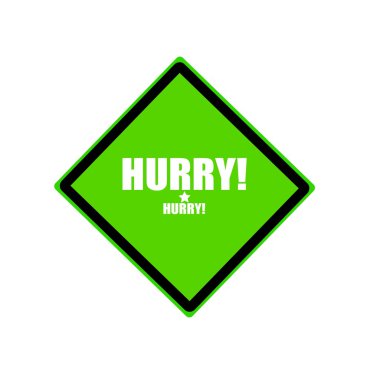 Yeşil arka plan üzerinde beyaz damga metni acele