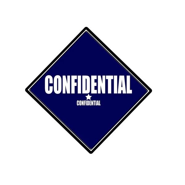 Confidential white stamp text on blue black background — Stock Photo, Image