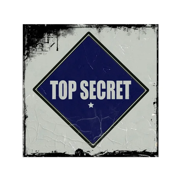 Top secret white stamp text on blueblack background — Stock Photo, Image