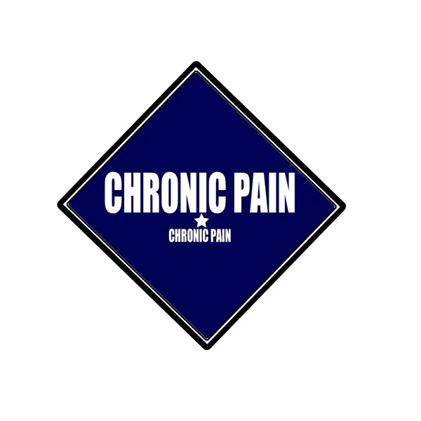 Krónikus fájdalom fehér bélyegzőszöveg kék fekete háttér — Stock Fotó