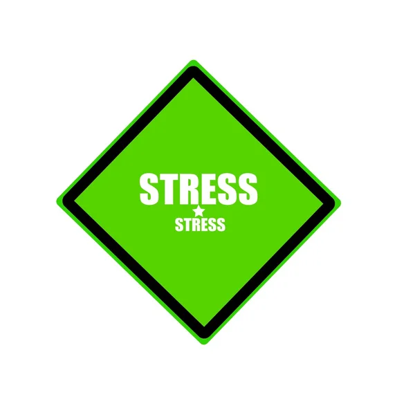 Stressz fehér bélyegzőszöveg zöld háttér — Stock Fotó