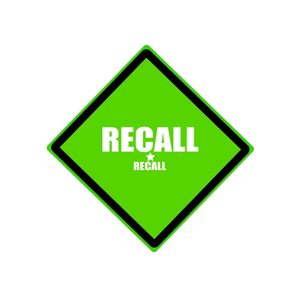 Recall white stamp text on green background — Stock Photo, Image