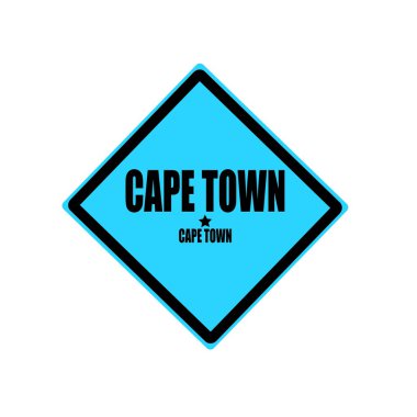  Cape town siyah damga metni mavi zemin üzerine