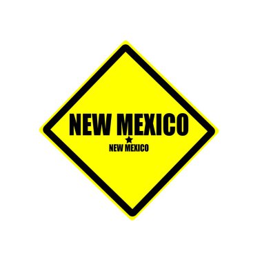 New Mexico siyah damga metni sarı zemin üzerine