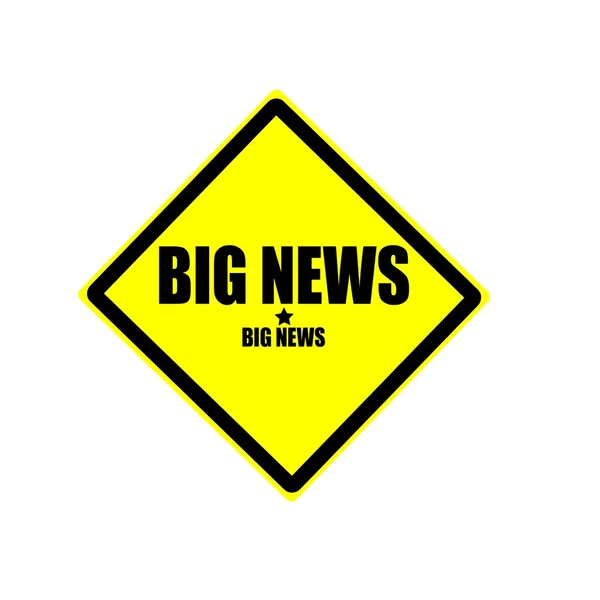 Big news black stamp text on yellow background — Stock Photo, Image