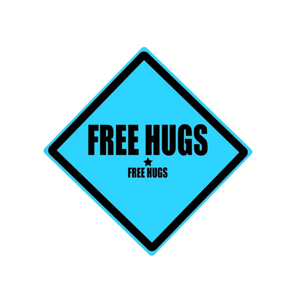 Abbracci gratuiti testo timbro nero su sfondo blu — Foto Stock