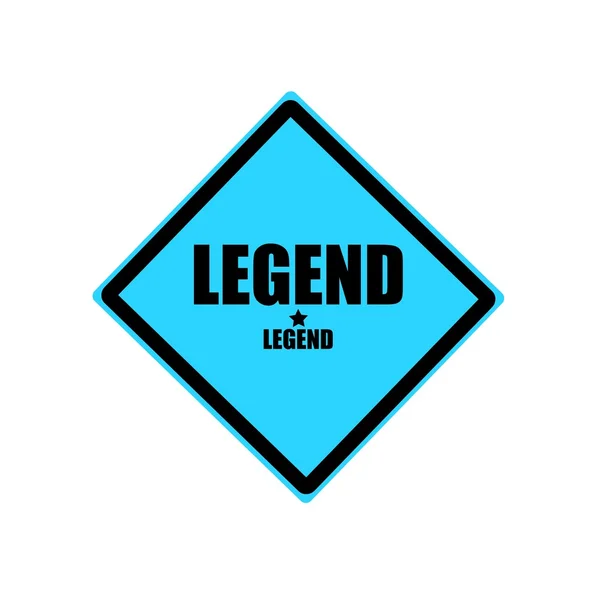 Tekst czarny znaczek legendy na niebieskim tle — Zdjęcie stockowe