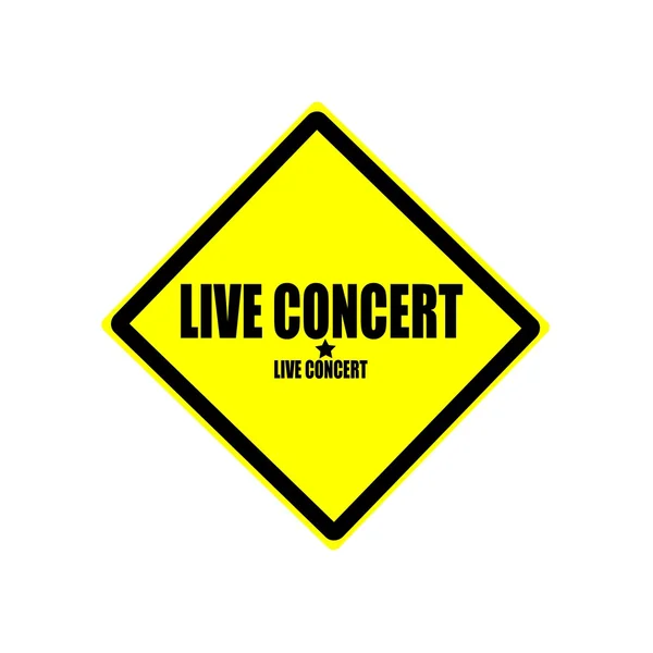 노란 배경에 콘서트 블랙 스탬프 텍스트 라이브 — 스톡 사진