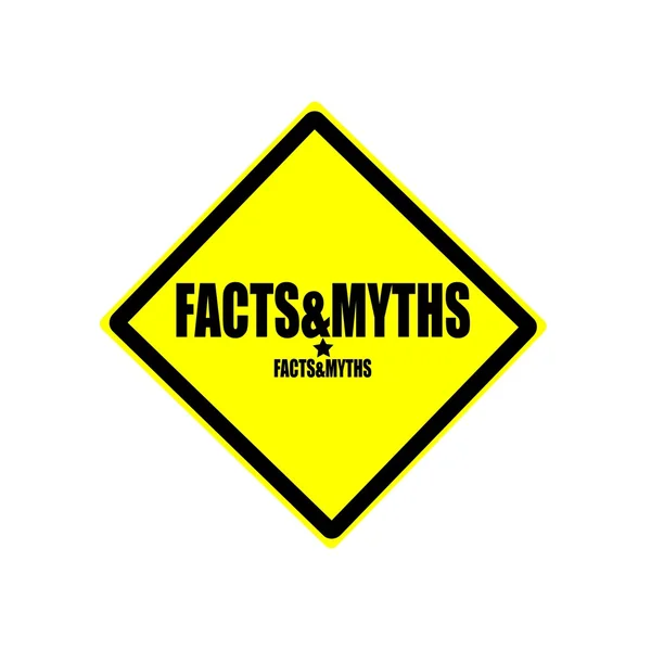 Facts and Myths black stamp text on yellow background — Stock Photo, Image