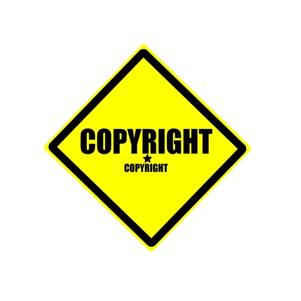 Copyright texto carimbo preto no fundo amarelo — Fotografia de Stock