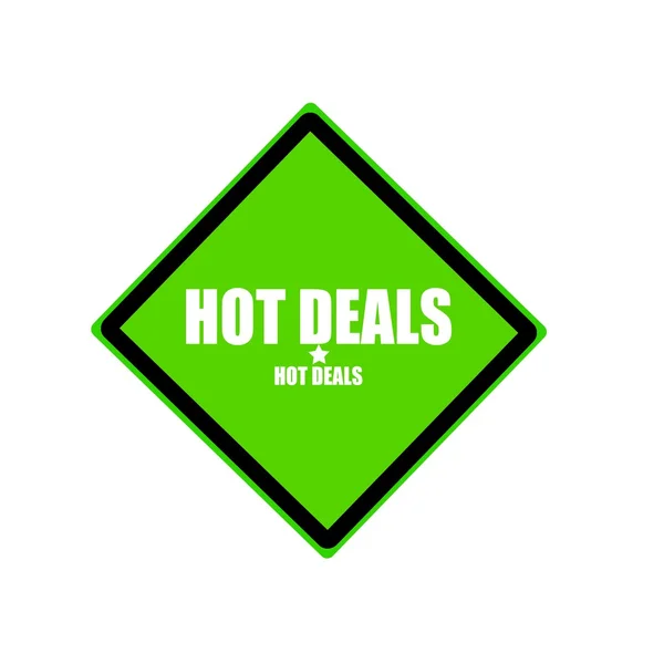 Hot deals texto de sello blanco sobre fondo verde — Foto de Stock