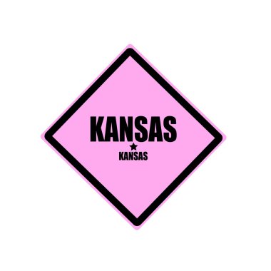 Kansas damga metni pembe bir arka plan üzerinde siyah